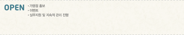 open 가맹점 홍보 이벤트 실무지원 및 지속적 관리 진행